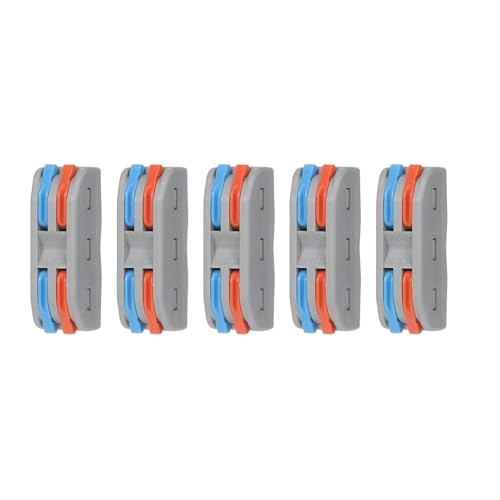 Image of ZIVIK 2 IN 2 Out Universal Wire Connector, 5Pcs Wire Connectors Nuts, Push Connector Cable Connector Splicing Connector Terminal Block Screwless Connector Lever Wire Jointer (5, 2 In 2 Out)