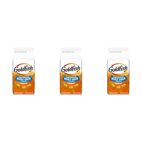 Goldfish Baked with Whole Grain Cheddar Cheese Crackers, 6.6 Oz Bag (Pack of 3)