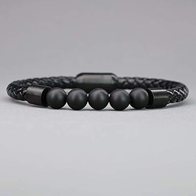 COAI AmorWing Mens Womens Leather Stone Beaded Bracelet