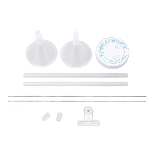 SIWOTED Herramientas de embudo de cuentas, embudo de cuentas de arcilla decorativa, kit de hilo de aguja para fabricación de joyas y manualidades (Paquete de 2)