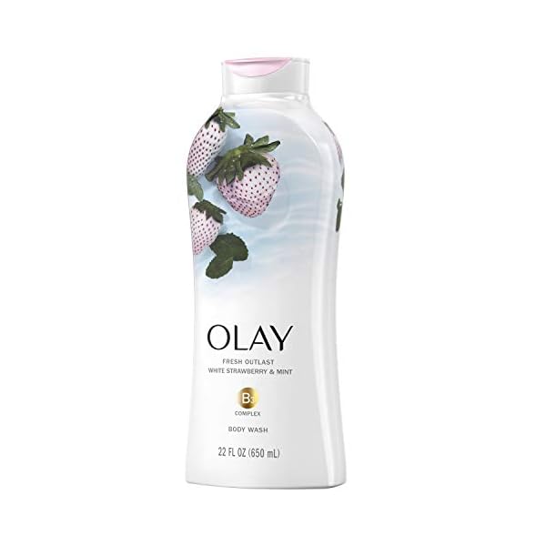 Olay Fresh Outlast Cooling White Strawberry & Mint Body Wash, 22 oz, (4