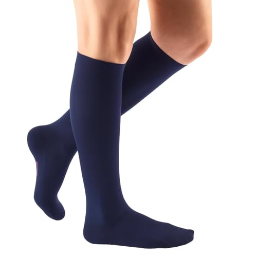 Image of Mediven Women's Comfort Knee High 20-30mmHg Semi-Sheer Compression Stocking | Soft, opaque graduated knee high stockings for women with comfortable design for work, travel, and daily wear.