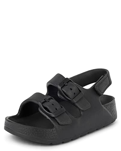 Image of The Children's Place Baby Boys and Toddler Everyday Double Buckle Slide Sandals with Backstrap