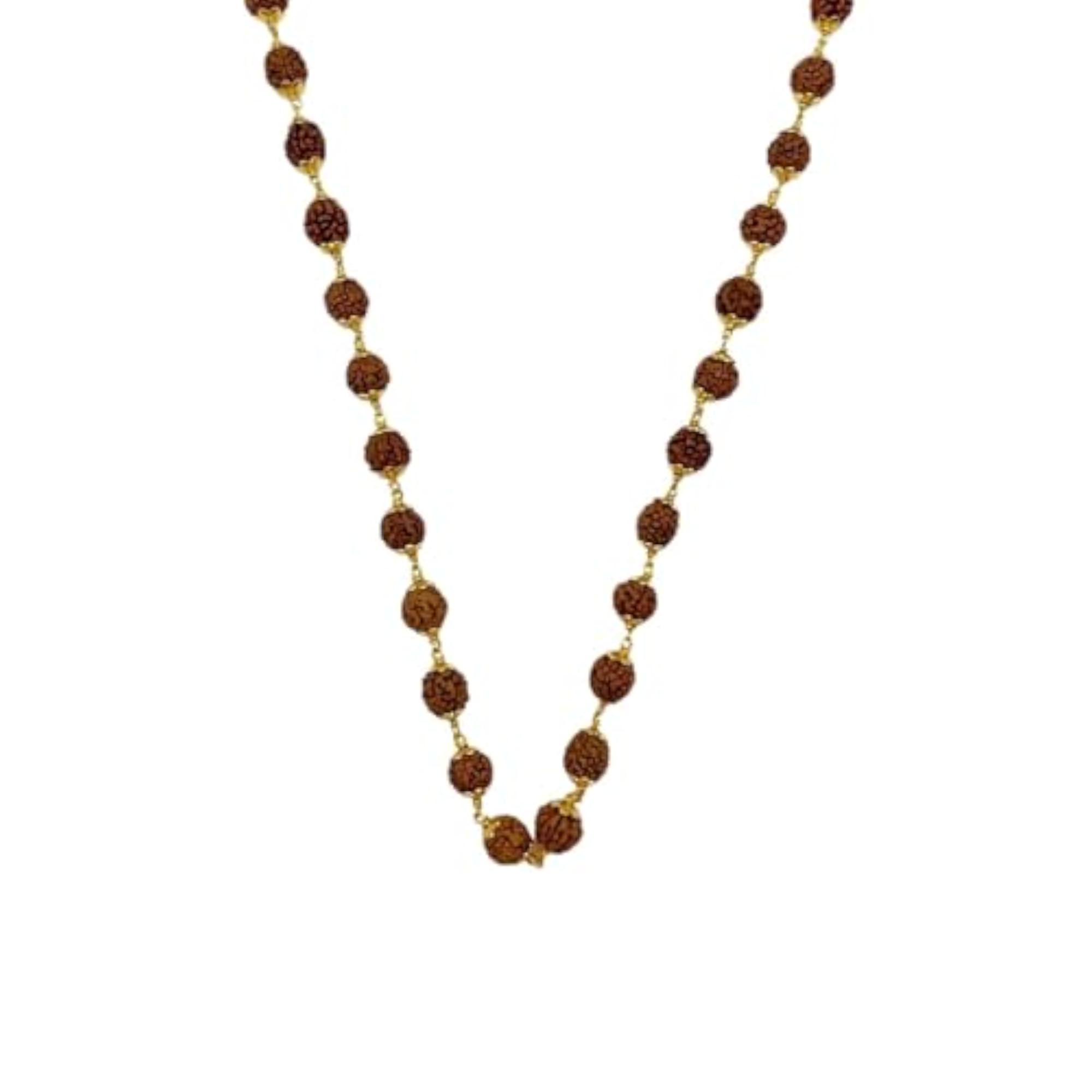 Rudraksha Mala with Gold Plated Chain, Traditional Necklace