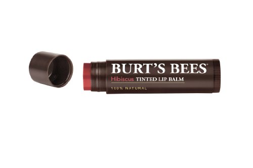 Burt's Bees 100% Natural Tinted Lip Balm, Hibiscus with Shea Butter & Botanical Waxes – 1 Tube