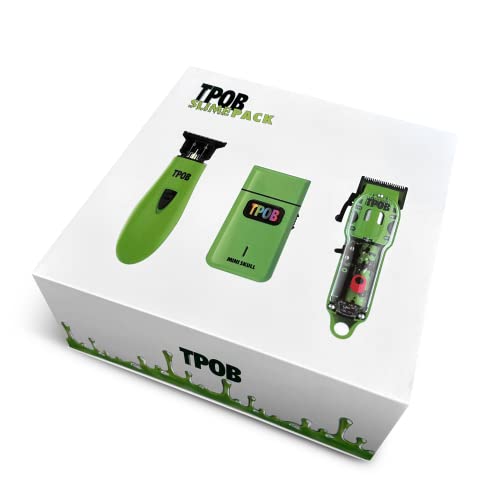 Image of Tpob Slime 2 Professional Hair Clippers Collection (Slime Set) Includes Clipper /Trimmer /Foil Shaver & 4 Black Guide Combs - Men