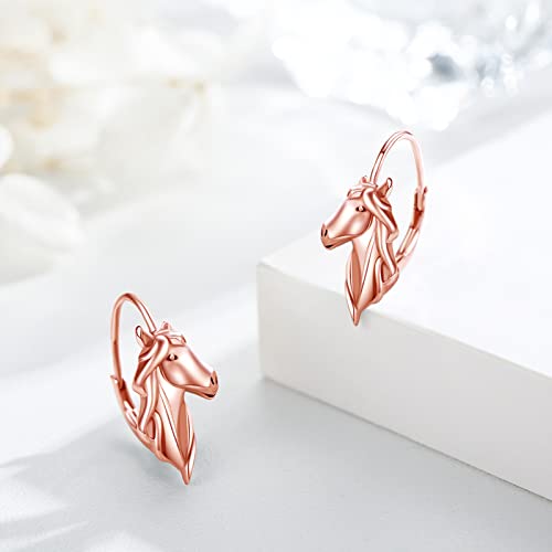 Horse Earrings Women 925 Sterling Silver Horse Lever Back/Ring/Stud Earrings Cute Animal Jewelry Gifts for Women2