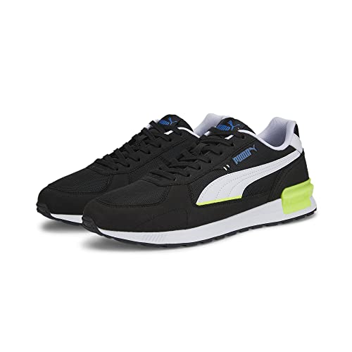 Image of Puma Unisex-Adult Graviton Black-White-Lime Squeeze-Lake Blue Sneaker - 9 UK (38073823)