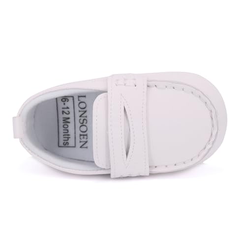 Lonsoen BAY233-WT13 Baby Boys Girls Penny Loafers Infant Toddler Moccasins Soft Soles Dress Shoes thumb #4