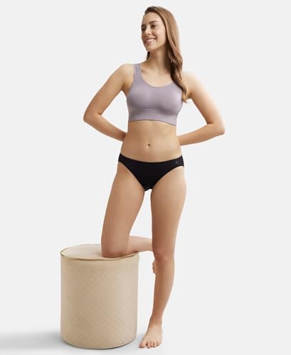 Image of Jockey JW12 Women Wirefree Padded Tencel Lyocell Elastane Stretch Full Coverage Lounge Bra with Stay Fresh Properties and Removable Pads