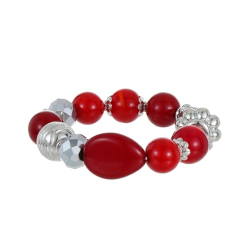 Pulseras de cuentas elásticas chapadas en oro y plata con cristal de Murano brillante