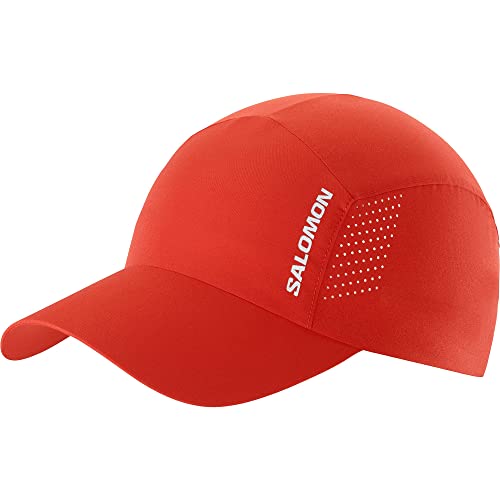 Salomon Cross Gorra para Hombre y Mujer, Transpirable, Secado Rápido, optimo para Hacer Running, Protege del Sol y la Lluvia, Roja, Talla Unica