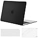 MOSISO Funda Dura Compatible con MacBook Air 13 Pulgadas 2020-2018 A2337 M1 A2179 A1932 Retina,Ultra Delgado Protectora Carcasa de Plástico&Claro Cubierta de Teclado&Pantalla Protector,Negro