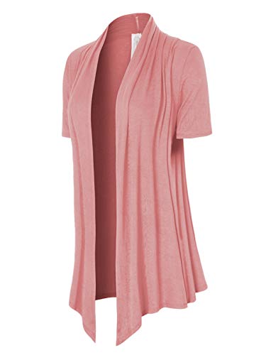 Image of MixMatchy Women's Lightweight Short Sleeve Draped Open Front Cardigan Vest