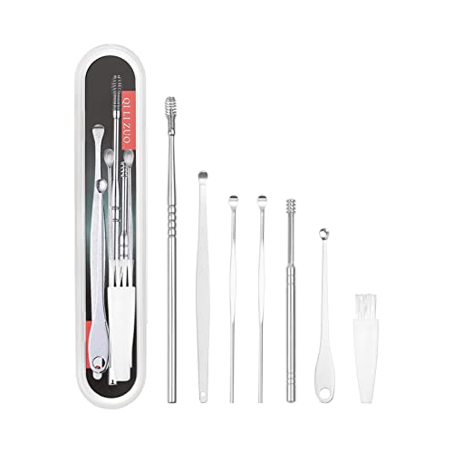 MJIYA Ear Pick Earwax Removal Kit, Ear Cleansing Tool Set, Ear Curette Ear Wax Remover Tool with a Storage Box (7P-Short2)