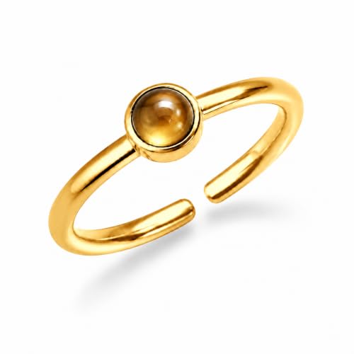 Natural Citrine Ring for Women 925 Sterling Silver Adjustable Open Ring - image 1