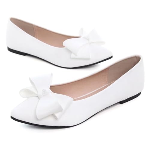 Image of Stunner Womens Flats Fashion Pointed Toe Bowknot Ballet Flats Cute Slip On Dress Flats Comfortable Party Wedding Flats2