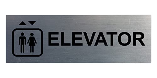 Basic Elevator Sign (Brushed Silver) - Medium