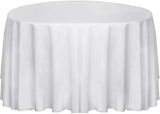Round Table Cloth - 120 Inch - White Color - With Hemmed Corners
