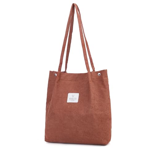 Woodland Corduroy Shoulder And Tote Bags For Women, Handbags For Women Girls Large Capacity Bag With Inner Pocket, Lightweight, Foldable Bag Perfect as Schoolbag, Shopping, Travel (Brown) Woodland Corduroy Shoulder And Tote Bags For Women, Handbags For Women Girls Large Capacity Bag With Inner Pocket, Lightweight, Foldable Bag Perfect as Schoolbag, Shopping, Travel (Brown)