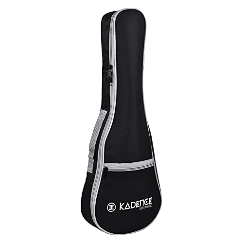 Image of Kadence UKBG-BK Jamming Series Concert Ukulele Bag | 23 inch inch Soft Case Backpack | Front Accessory Pocket | for Concert Ukulele | Black
