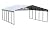 Arrow Carports Galvanized Steel Carport, Double Car Metal Carport Kit, 20' x 24' x 9', Eggshell