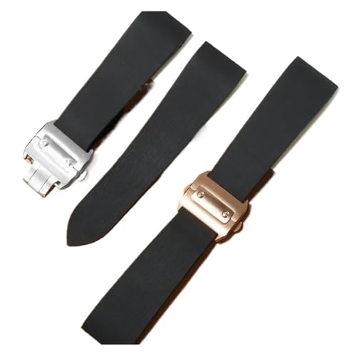 Bracelet silicone 25 mm avec boucle déployante argentée robuste