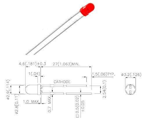 Preisvergleich Produktbild Kingbright L-934srd-e, Led 3mm rot ''super Bright''