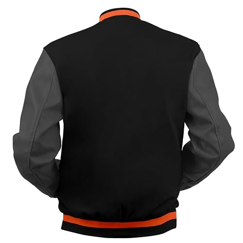 Image of Baseball Wool Letterman Varsity Faux Leather Sleeve For Men | Wool Varsity Bomber Jacket