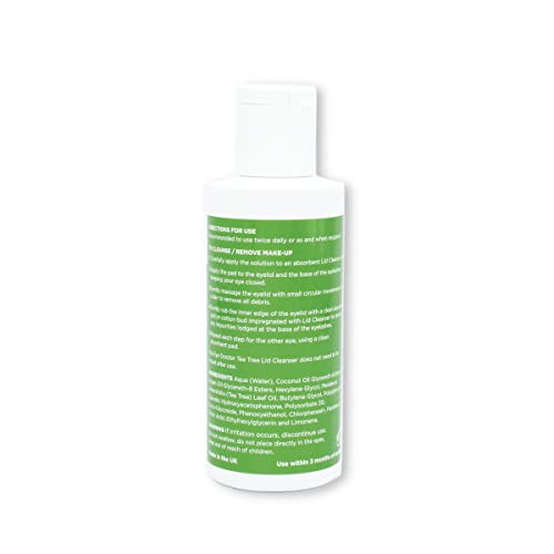 The Eye Doctor Tea Tree Lid Cleanser 100Ml – Daily Eyelid Hygiene Remove Debris & Make-Up Eyelid Eyelashes – Suitable For Sensitive Eyes – Contains Tea Tree Oil Argan Oil Coconut Oil & Micellar Water #TOP5