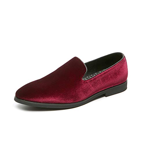 Image of FLQL Men's Luxury Penny Loafer Slip-On Velvet Shoes Party Dancing Shoes Suede Wedding Shoes Plus Size 7-13