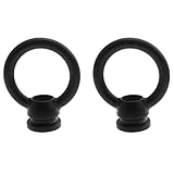 E-outstanding 2pcs 36x43mm M10 Thread Ring Shape Female Loop Eye Nut Hardware Ring Shaped Eye Bolt for Hanging Lamp Chandelier, Black