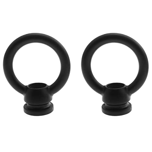 Image of E-outstanding 2pcs 36x43mm M10 Thread Ring Shape Female Loop Eye Nut Hardware Ring Shaped Eye Bolt for Hanging Lamp Chandelier, Black