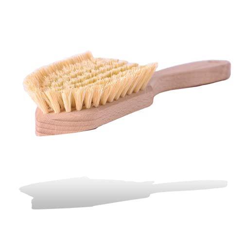 Valentino Garemi Scrub Brush – Tampico Fiber Bristles for Tile, Stone, Concrete & Grout Cleaning – Heavy Duty Floor & Surface Brush – Beechwood Handle – Made in...