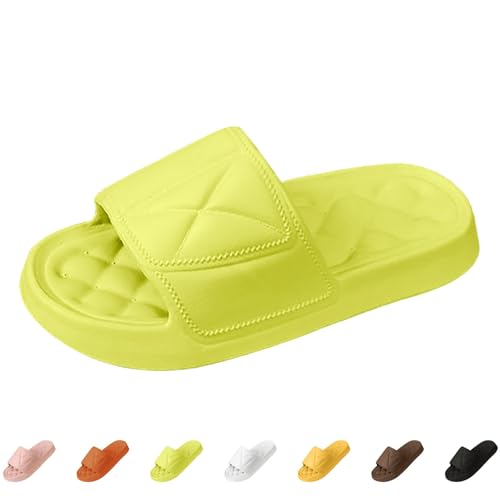 Zapatillas de baño para mujer, muy suaves, antideslizantes, zapatillas de baño, pantuflas de verano, chanclas de baño, chanclas cozislides, chanclas de playa, piscina, pantuflas para casa, verde, 42