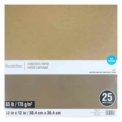 Recollections 25 Sheets Kraft 12" x 12" Cardstock Paper - Acid and Lignin Free Paper for Scrapbooks, Arts & Crafts - 1 Pack