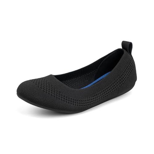 VJH confort Women’s Flats Shoes Ballet Knit Comfort Foldable Round Toe Slip-on Casual Office Work Walking Flats