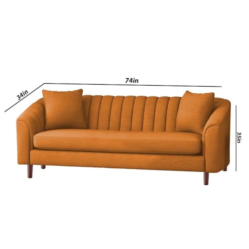 Image of Doraldo 3 Seater Sofa Set for Living Room (Orange) Premium Fabric Sofa