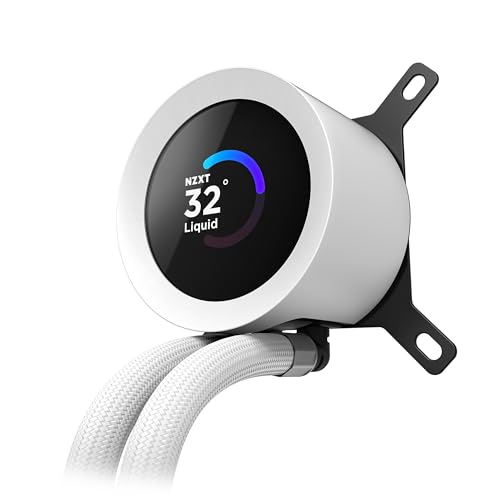 Image of NZXT Kraken Plus 360 RGB - AIO CPU Liquid Cooler - 360mm Radiator - F360 RGB Core Single Frame Fan - Customizable 1.54 inch Square LCD - AMD AM5, AM4 - Intel LGA 1851 /1700, 1200 /115X - White