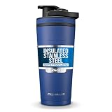 Ice Shaker Insulated Stainless Steel Shaker Bottle | 26oz, Navy | Cold for 30+ Hours | Insulated Cup with Twist-on Agitator | Odor-Free Bottle for Protein Shakes, Water, Smoothies, Cocktails
