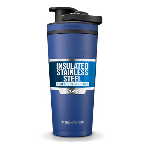 La Mejor Selección de Ice shaker - solo los mejores. 48 Ice Shaker Stainless Steel Insulated Water Bottle Protein Mixing Cup (As seen on Shark Tank) | Gronk Shaker | (Navy 26 oz)
