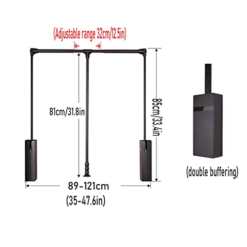 Cintre rétractable robuste et réglable de 51 à 121 cm pour armoire