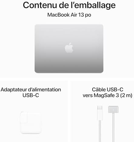 Apple 2024 MacBook Air 13-inch Laptop with M3 chip: Built for Apple Intelligence, 13.6-inch Liquid Retina Display, 8GB Unified Memory, 512GB SSD Storage; Silver, French — view 5