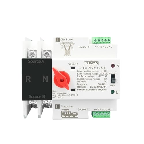 Interruptor ATS monofásico de conversión automática 2P 125A 110V para carril 2
