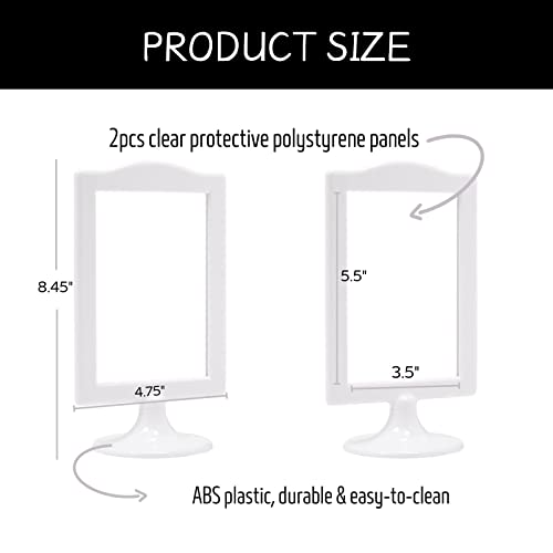 Litpoetic Double Sided Standing Picture Frames, 4X6 Picture Frame Bulk, Two Sided Plastic White Picture Holder Stand For Table Numbers, Wedding,Display (White, 20 Pack) #TOP2