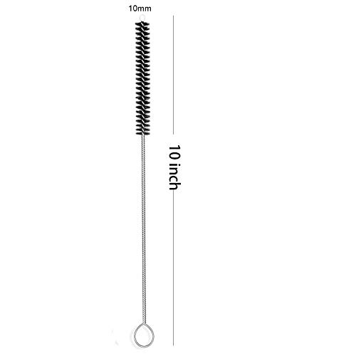 desin Long Straw Brush, Nylon Pipe Tube Cleaner 10-ihch X 2/5-inch Set of 10 (Black)