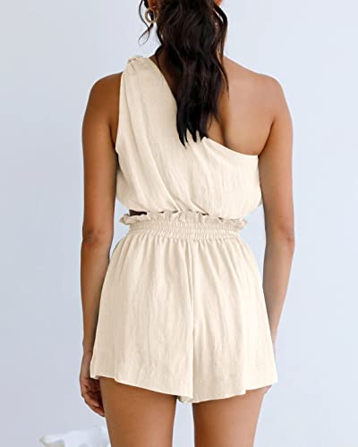 Imily Bela Womens 2 Piece Outfits Linen Matching Sets Two Piece Crop Tops and Paper Bag Waist Shorts Sets 2025 Summer Outfits4