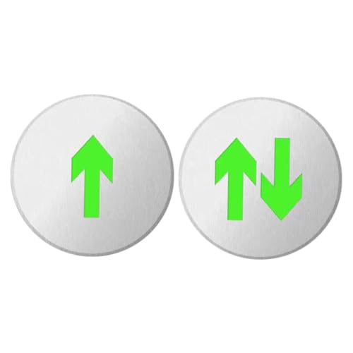 SEWACC Glowing Arrow Exit Signs 2 Pieces Stainless Steel Arrow Floor Sign for Dark Conditions