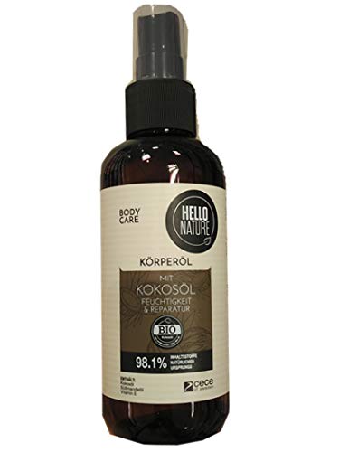 Preisvergleich Produktbild Hello Nature Körperöl Spray mit Kokosöl Bio Feuchtigkeit und Reparatur (1x130ml)