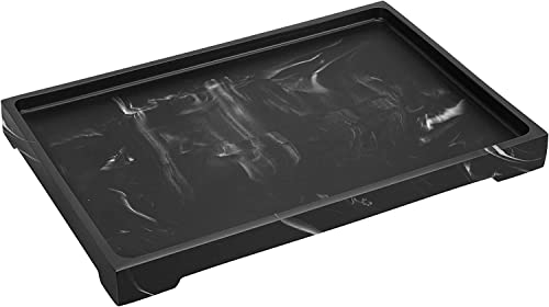 Image of Luxspire Vanity Tray, Bathroom Tray Toilet Tank Storage Tray, Resin Kitchen Sink Trays, Vanity Countertop Organizer for Candles Towel Bottles Perfume Holder Serving Trays, Marble Style -Large- Ink